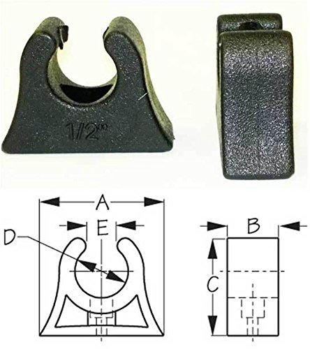 Pole Storage Clips 1/2" Molded Rubber