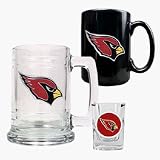 Arizona Cardinals 15 oz. Tankard, 15 oz. Ceramic Mug and 2 oz. Shot Glass Set