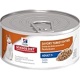 Hill's Science Diet Mature Adult Active Longevity Gourmet Turkey Entree Minced Cat Food, 5.5-Ounce Can, 24-Pack