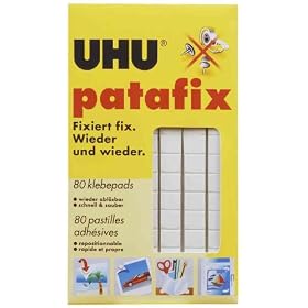UHU - P�tes adh�sives patafix, repositionnable, d�collable, blanc, pour d�copration et fixation rapide et propre de petits objets sur presque tous les mat�riaux,