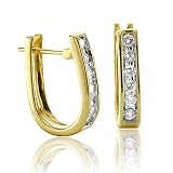 Image of 10k Yellow Gold Huggies Hoop Diamond Earrings (H-I, SI- I, 0.25 carat)