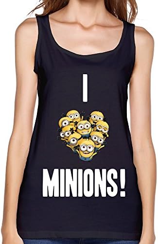Women's I Love Heart Minions Tops XXL Black