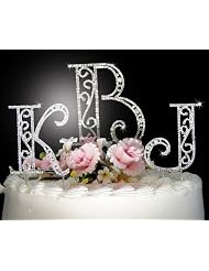 Swarovski Crystal Monogram Cake Toppers Roman Style by outlet