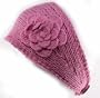 100% Handmade Thin Knit Flower Headband best for Ponytail Styling, Light Pink