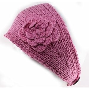 Buy 100% Handmade Thin Knit Flower Headband best for Ponytail Styling, Light Pink by NYGIftStop Headband