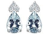 2.72 cts Genuine Aquamarine Earrings - 14kt White or Yellow Gold FREE GIFT BAG!