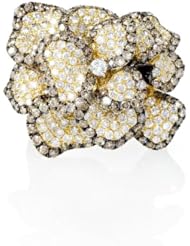 Diamond 18k Yellow Gold Floral Ring