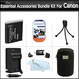 Essential Accessories Bundle Kit For Canon PowerShot ELPH 500 HS Digital Camera Includes Extended (1200 maH) Replacement Canon NB-6L Battery + A/c D/c Charger + Hard Case + USB 2.0 Sd Reader + LCD Screen Protectors + More
