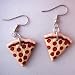 Slice of Pepperoni PIZZA Shaped Plastic Fast Food Dangle Earrings BS-29