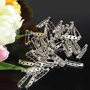 Approx.50Pcs Brooch Back Safety Catch Bar Pins 25mm--Great Additions for Your Custom Brooch, Pin, Badge or Any Other Craft Project that Requires A Pin