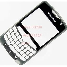 -- New Titanium CDMA RIM Blackberry Curve 8330 Original OEM Faceplate with LCD Plastic Lens