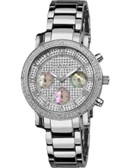 Akribos XXIV Womens AKR440SS2 Grandiose Dazzling Diamond Chronograph Stainelss Steel Bracelet Watch