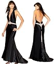 Luxus funkelndes Neckholder, Ballkleid, Abendkleid, Kleid, Farbe schwarz
