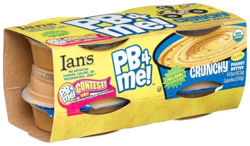 Ian's Natural Foods Organic Pb4me! Cups, Crunchy Peanut Burrer, 6-Count Packages (Pack of 5)