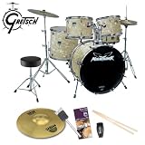Gretsch Nighthawk Vanilla Cream Pearl Complete 5-Piece Drum Set With Hardware, Drum Throne & Cymbals (NH-525PK-VCP) - Bonus! Includes Evans Drumset Survival Guide, LP Rumba Shaker (LP201BK), Sabian 10