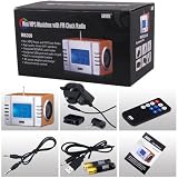 picture of August MB300 Mini Wooden MP3 Stereo System and FM Clock Radio, with Card Reader, USB Port & AUX Jack (3.5mm Audio In), 2 x 3W Powerful Hi-Fi Speakers and Built-in Rechargeable Battery