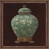 IMAGE OF Jade Ginger Jar HIGH QUALITY MUSEUM WRAP CANVAS Print Janet Kruskamp 27x27