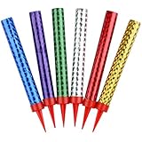 Pparty Big Birthday Cake Candles Supplies with Spike Indoor Use Sparkler for Birthday Festive Party Anniversary 6inch (Mix-color 6pcs)