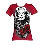 Marilyn Monroe Blond Movie Star Cardinal Roses Juniors Fitted Cardinal T-shirt