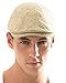 ililily Linen-Like Flat Cap Cabbie Hat Gatsby Ivy Irish Hunting Newsboy Hat, Beige, Medium