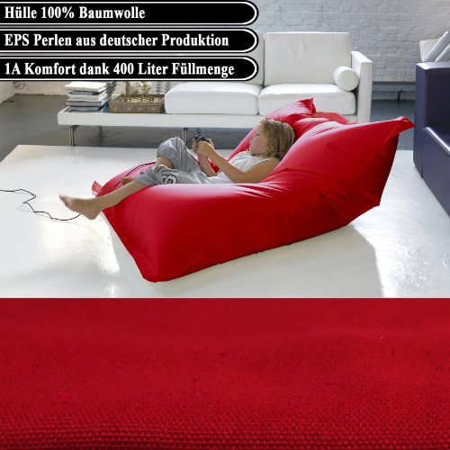 BigDean Luxus Riesensitzsack Baumwolle 1,4 x 1,8 m Indoor XL Sitzsack