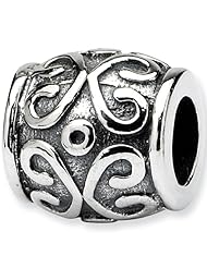 Reflection Beads Silver Scroll Bali Bead