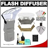 Zeikos Universal Flash Diffuser Bouncer with Interchangeable White/Gold/Sil ....