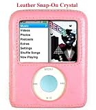 3rd Generation iPod Nano 4gb 8gb Video Crystal Carrying Case - Available in 6 Color Choices (CONTOUR-LEATHER-PINK) (MP3 Player NOT Included)