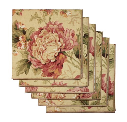 Childrens Toyshop  Kitchen & Housewares : Rose Tree Peony Table Linens Set Of 6 Napkins, Sun