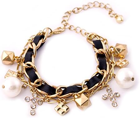 Kaariag Punkin™ Crystal and Pearl Cross Pendant Bracelet