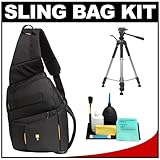 Case Logic Digital SLR Sling Camera Bag/Case (Black) (SLRC-205) + Tripod +  ....