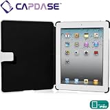 CAPDASE iPad (第3世代) / iPad 2 用 Capparel Protective Case: Forme, White / Black ハンドメイド本革張レザーケース 「フォーマ」 (3段階スタンド機能・ドックコネクタ ＆イヤホンジャック キャップ つき) ホワイト / ブラック CPAPIPAD2-1021