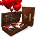 12 pcs Brown Mahogany Chocolate Box Carved With A Golden Heart