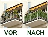 Balkon-Sichtschutz als gruene Hecke, 3 x 1 Meter
