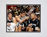 Manu Ginobili, Tim Duncan and Tony Parker 2005 Double Matted 8 X 10 Photograph (Unframed)