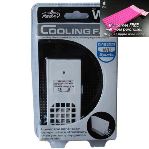 Official XVIDIA Nintendo Wii Professional USB Console Cooling Fan Plus Original Apple iPOD Pink Sock (see photo)!