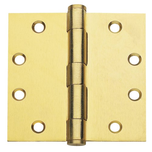 Global CP4040-US4-M Commercial Grade, Full Mortise Plain Bearing Hinge 2-Pack, Satin Brass