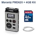 Marantz PMD620 16/24-bit Professional Handheld Recorder + SanDisk 4GB SD Card + 10' USB Cable