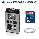 Marantz PMD620 16/24-bit Professional Handheld Recorder + SanDisk 4GB SD Card + 10' USB Cable