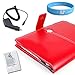 Amazon Kindle 2 Red Melrose Leather Case + Kindle 2 Car Charger Black Color + Wristband + Screen Protector