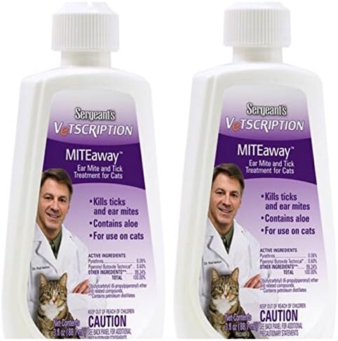 Sergeant's Vetscription MITEaway Cat Ear and Tick Treatment (2 Pack)