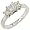 Three Stone Princess Cut Diamond Ring 3/4ctw (IJ/I1) in 14K White Gold - Size 5.5