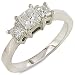Three Stone Princess Cut Diamond Ring 3/4ctw (IJ/I1) in White Gold