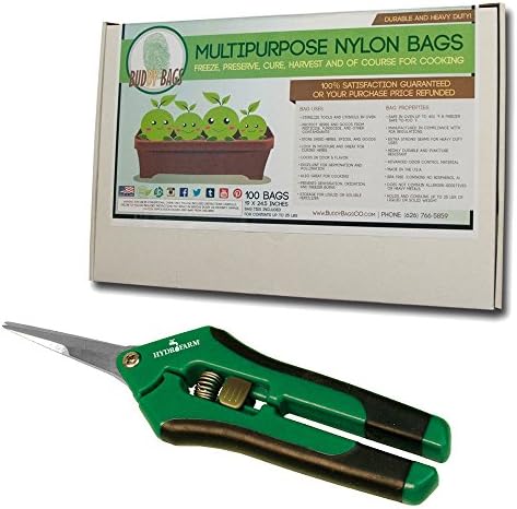 Harvest Bundle - Buddy Bags Co Multi-Purpose Turkey Oven Bags for Home and Garden &amp; Hydrofarm Precision Pruner
