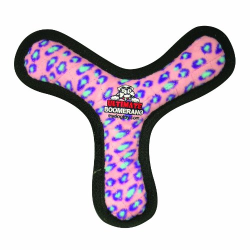 Tuffy's Ultimate Bowmerang Dog Toy - Pink Leopard