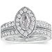 1 1/2ct Marquise Diamond Bridal Set in 14k White Gold (GH I2 sizes 5 -9)