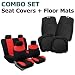 FH-FB056114 + R11405 Combo Set: Red Modern Flat Cloth Seat...