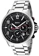 DKNY Men's NY1326 Silver Stainless-Steel Quartz Watch with Black Dial