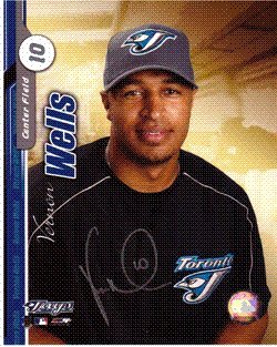 Autographed/Hand Signed 8x10 Photo Vernon Wells #2 Toronto Blue Jays
