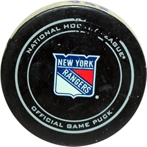 New York Rangers 2013-2014 Season Game Used Puck (2-6-2014 vs Edmonton Oilers)